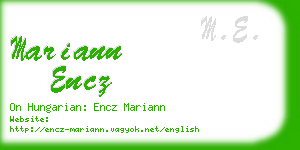 mariann encz business card